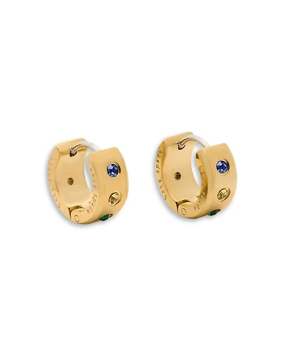 Stone Studded Huggie Hoop Earrings