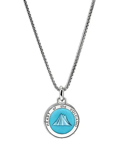 John Hardy Men's Sterling Silver Modern Talisman Enamel Heart of the Volcano Pendant Necklace, 22