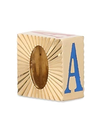 Adina Reyter 9K Yellow Gold Ceramic Initial Fluted Big Bead Pendant