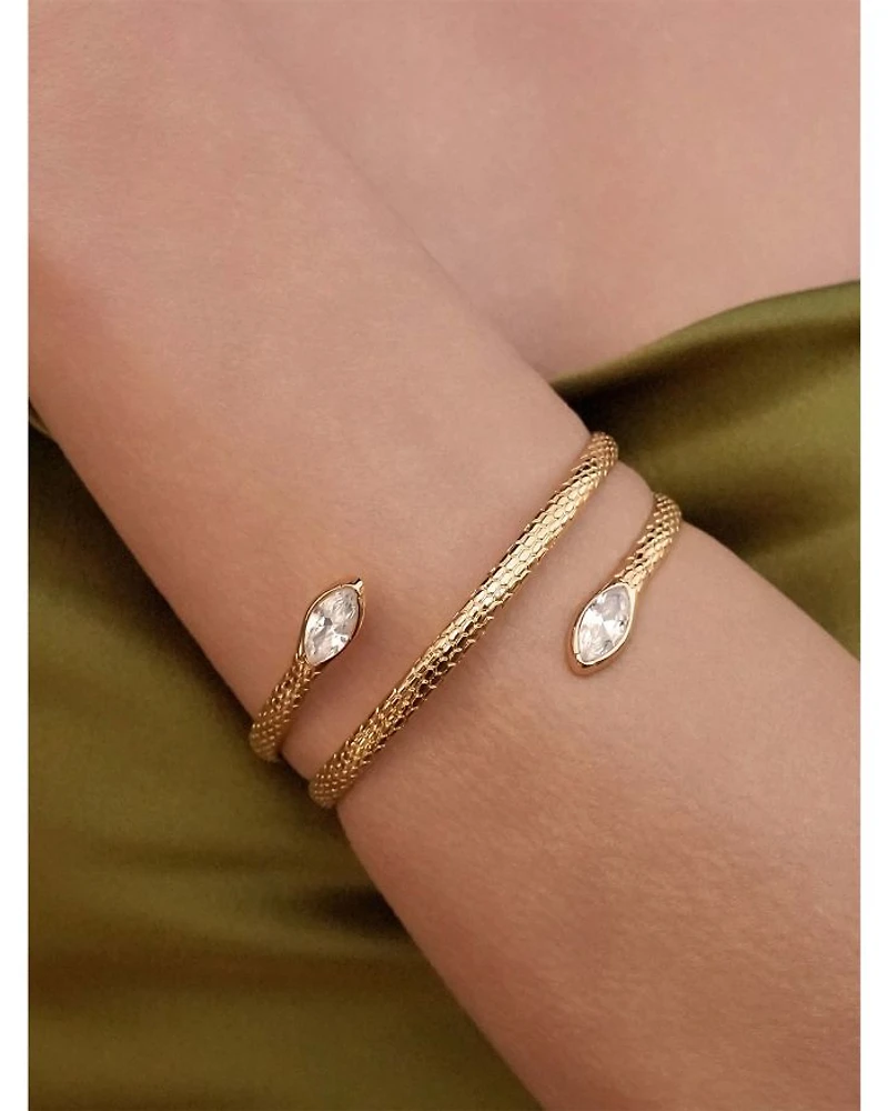 Marquise Coiled Bangle Bracelet