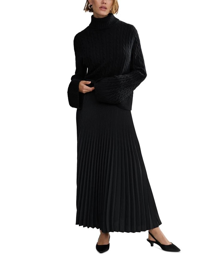 Nell Wool-Blend Cable Turtleneck Sweater