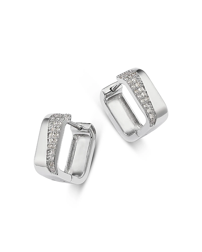 Bloomingdale's Fine Collection Diamond Micropave Huggie Hoop Earrings