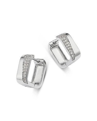 Bloomingdale's Fine Collection Diamond Micropave Huggie Hoop Earrings