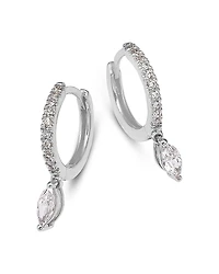 Bloomingdale's Fine Collection Diamond Marquis & Round Dangle Huggie Hoop Earrings