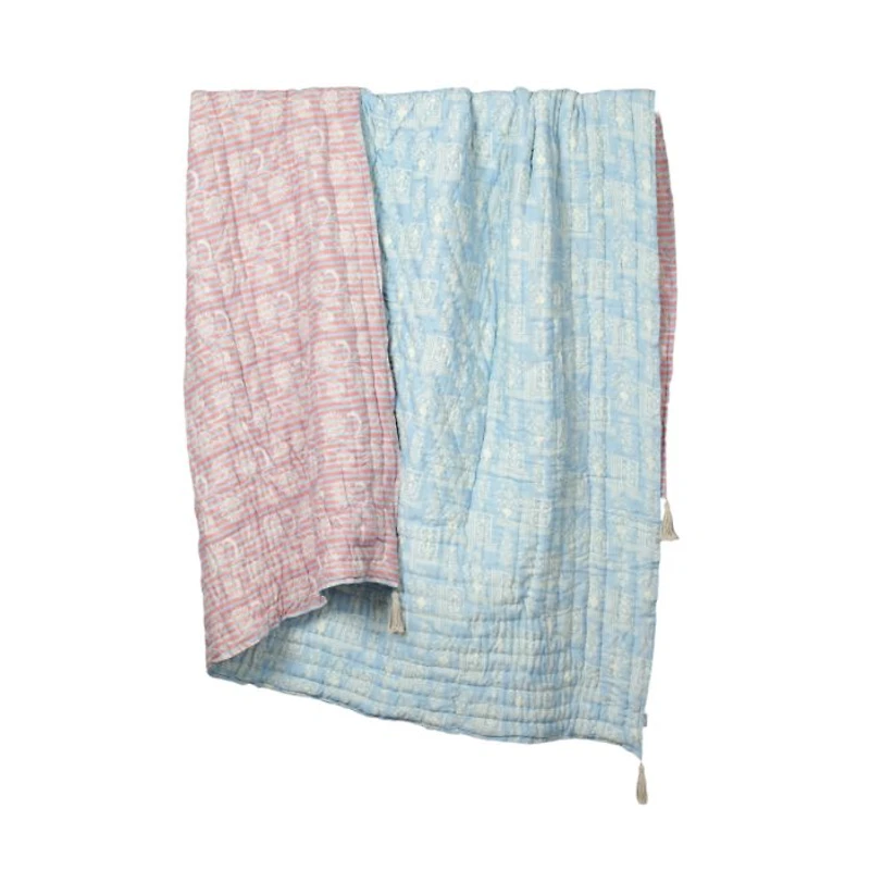 Aquamarine Handcrafted Cotton Quilt