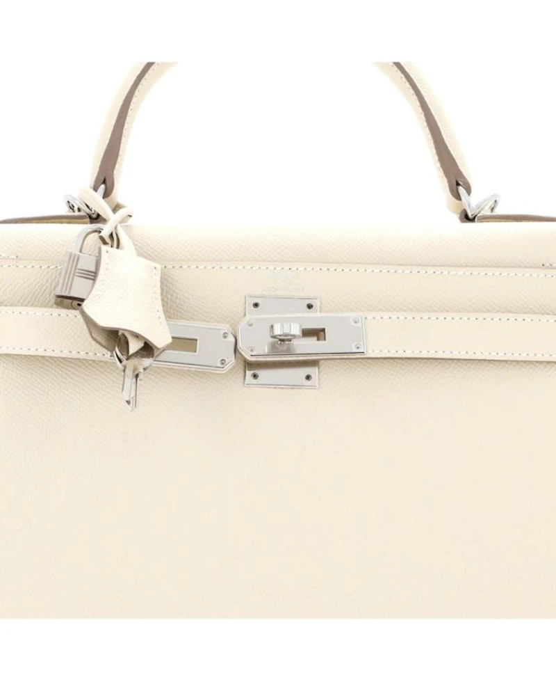 Kelly 28 Handbag Light Epsom with Palladium Hardware