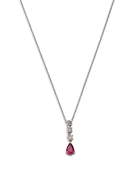 Bloomingdale's Fine Collection Ruby & Diamond Linear Pendant Necklace