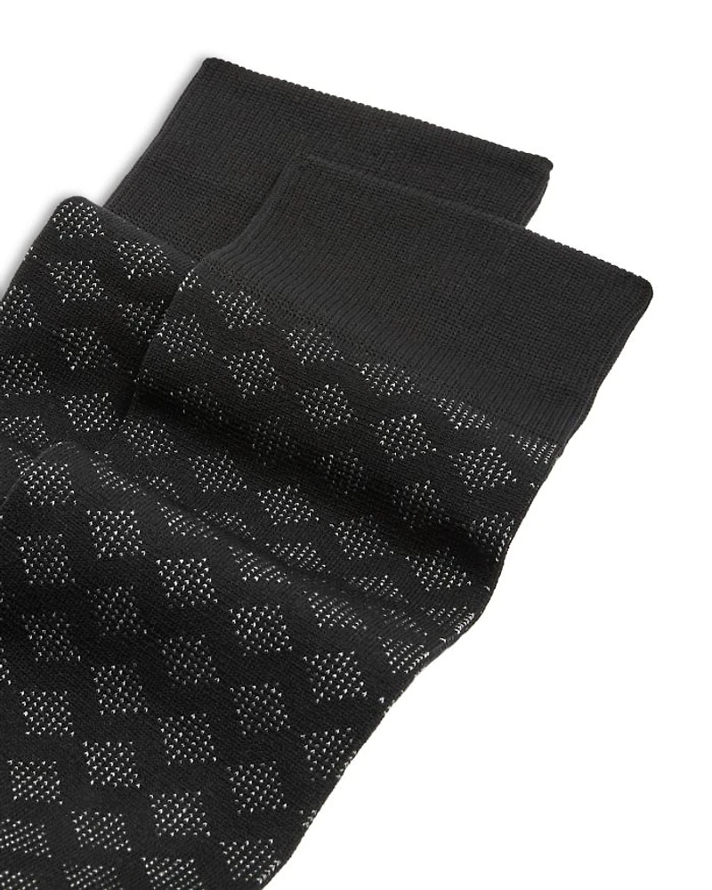 Diamond Microfiber Dress Crew Socks