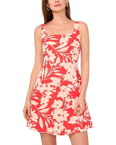 Vince Camuto Floral Square Neck Mini Dress