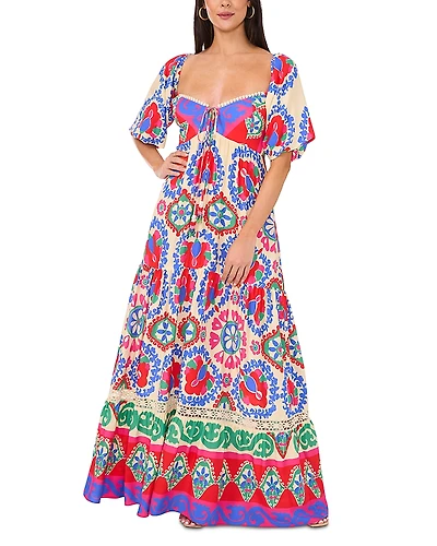 Vince Camuto Printed Tiered Maxi Dress
