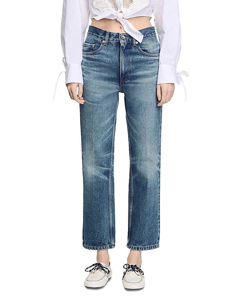 Sandro Faded High Rise Jeans