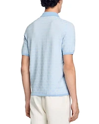 Square Cross Jacquard Polo Shirt