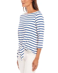 Striped Tie Front Top