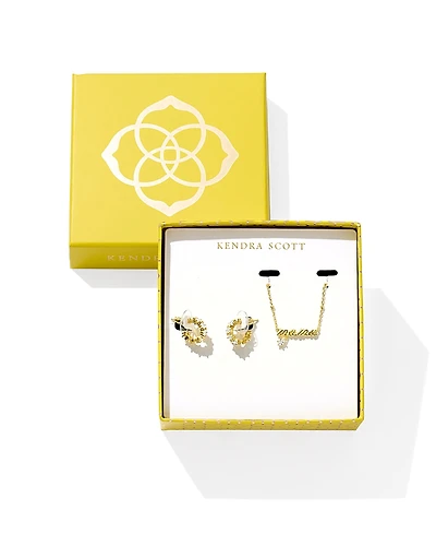 Kendra Scott Cubic Zirconia Mama Necklace & Cailin Hoop Earrings Set