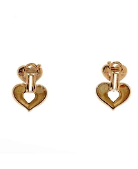 Double Heart Earrings 18K Gold