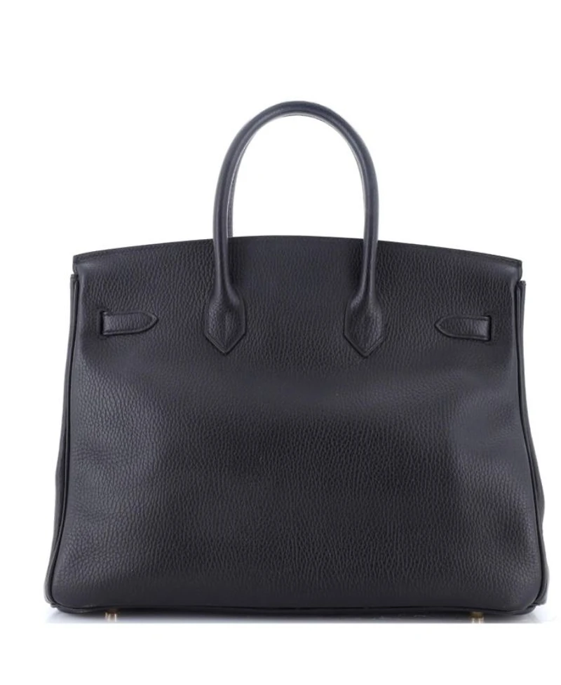 Birkin 35 Handbag Black Ardennes with Gold Hardware