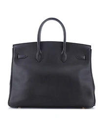 Birkin 35 Handbag Black Ardennes with Gold Hardware