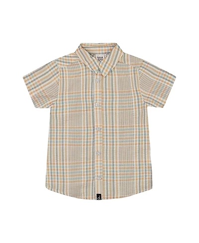 Deux par Boys' Short Sleeve Button Down Shirt