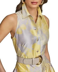 Belted Sleeveless Shirtdress