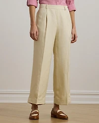 Linen Blend Twill Wide Leg Pant