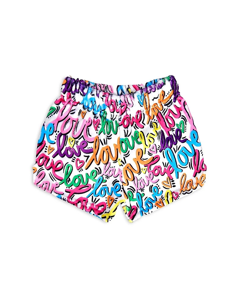 Iscream Girls' Corey Paige Love Letters Plush Shorts - Little Kid, Big Kid