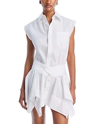 Cut Off Double Shirt Dress