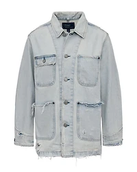 Distressed Denim Utility Jacket