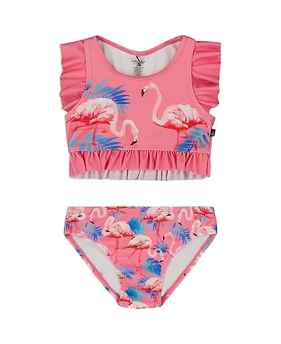 Deux par Deux Girls' Printed Two-Piece Swimsuit with Frills - Big Kid