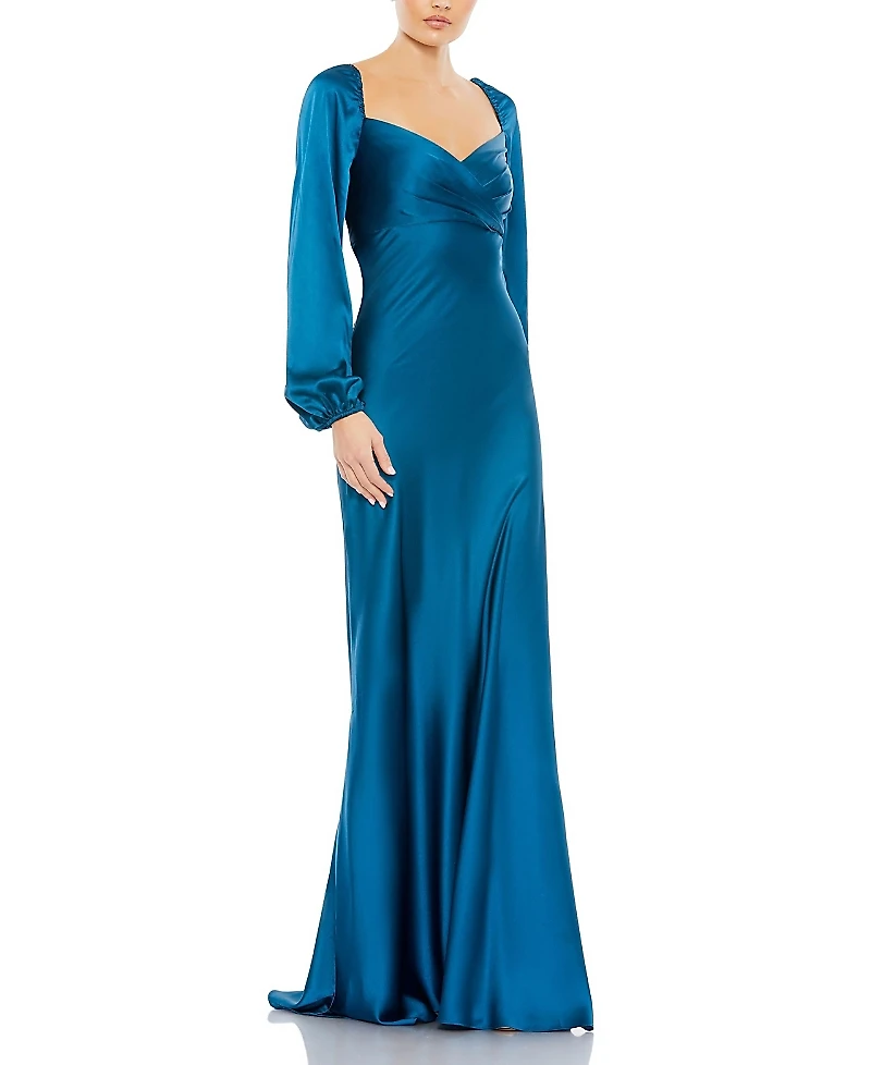Mac Duggal Sweetheart Neckline Puff Sleeve Gown