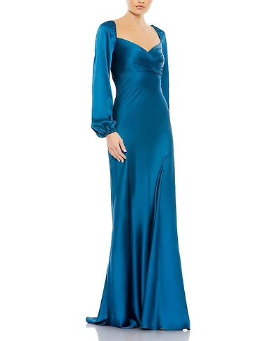 Mac Duggal Sweetheart Neckline Puff Sleeve Gown