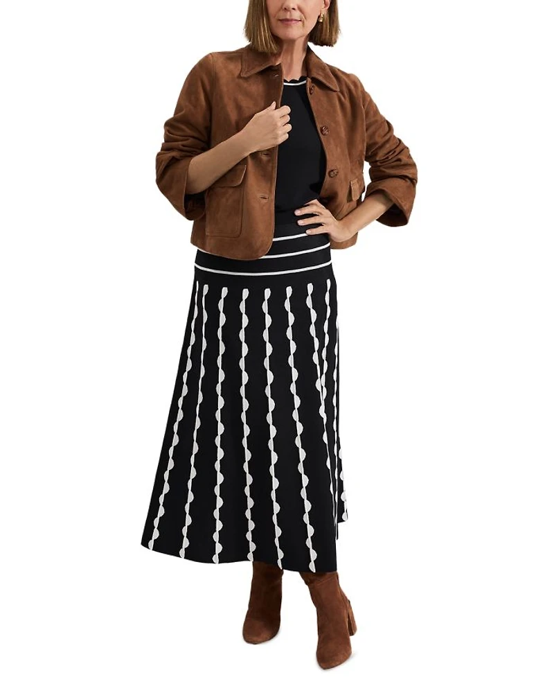 Liz Pleated Scalloped Skirt