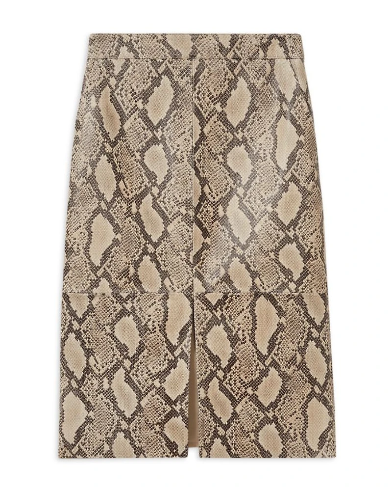 Missa Snake Leather Pencil Skirt