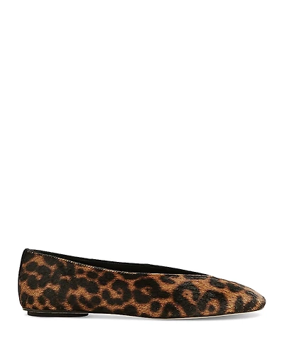 Reformation Women's Prudence Leopard Print Calf Hair Ballet Flats