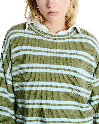 American Vintage Cropped Striped Wool Sweater