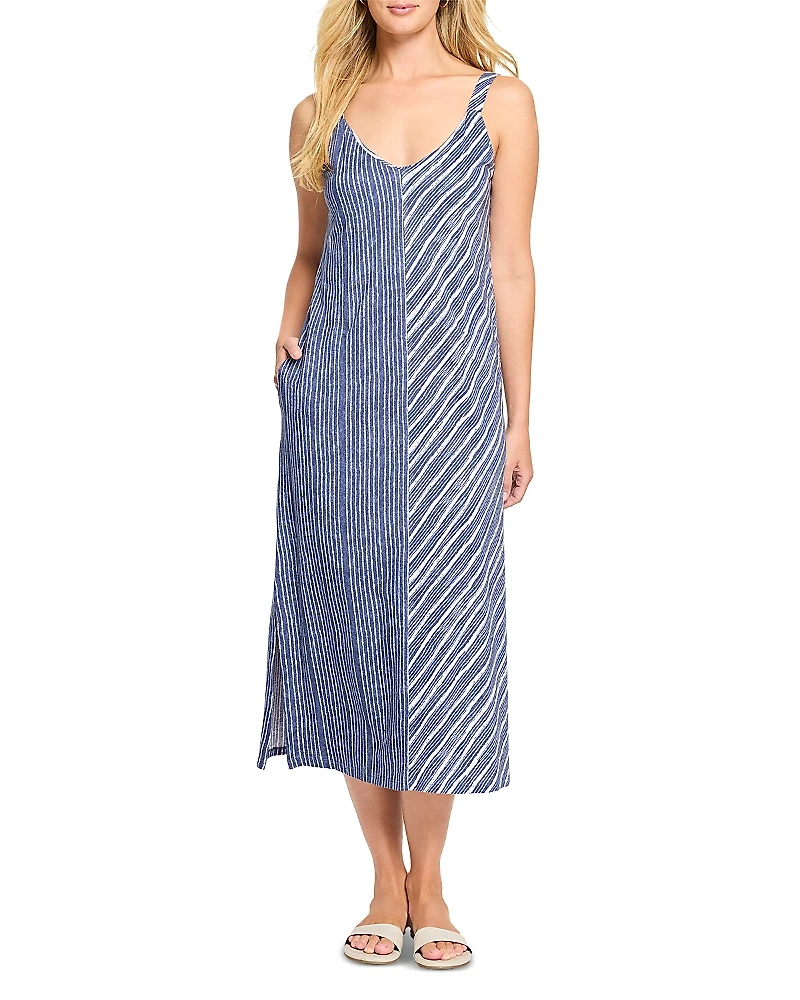 Nzt By Nic+Zoe Mixed Stripe V Neck Tank Dress