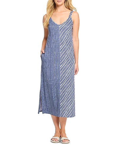Nzt By Nic+Zoe Mixed Stripe V Neck Tank Dress