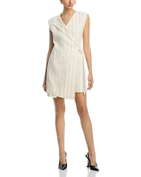 Dagania Striped Wrap Dress
