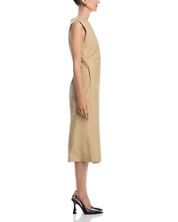 Syesha Leather Surplice Midi Dress