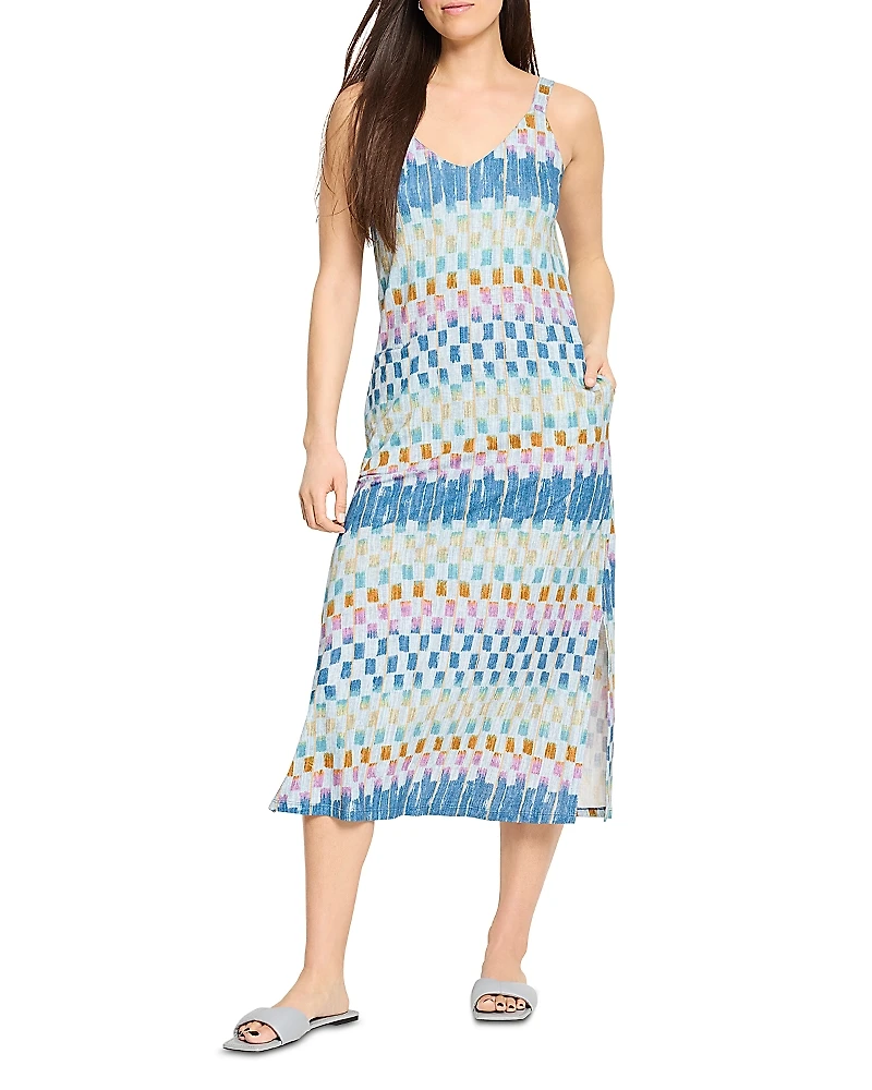 Nzt By Nic+Zoe Painted Blocks V Neck Tank Dress