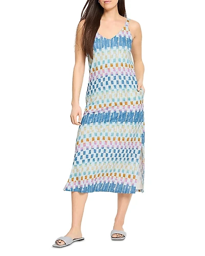 Nzt By Nic+Zoe Painted Blocks V Neck Tank Dress