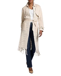 Nic+Zoe Mixed Media Fringe Knit Jacket