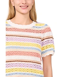 Pointelle Stripe Top
