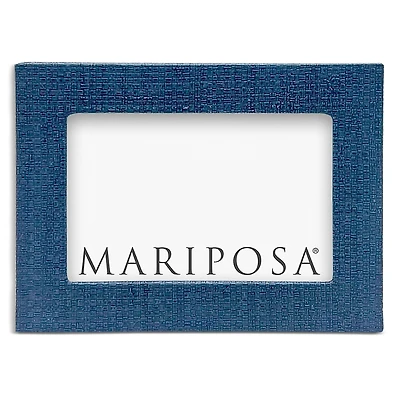 Mariposa Indigo Blue Faux Grasscloth Frame