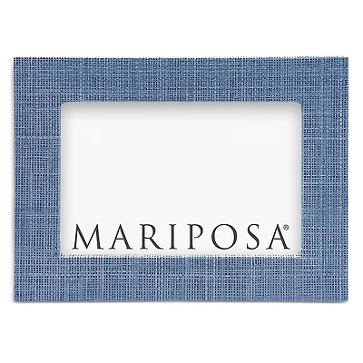 Mariposa Heather Blue Faux Glasscloth Frame, 4 x 6