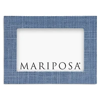 Mariposa Heather Blue Faux Glasscloth Frame, 4 x 6