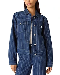 Whistles Pinstriped Denim Jacket
