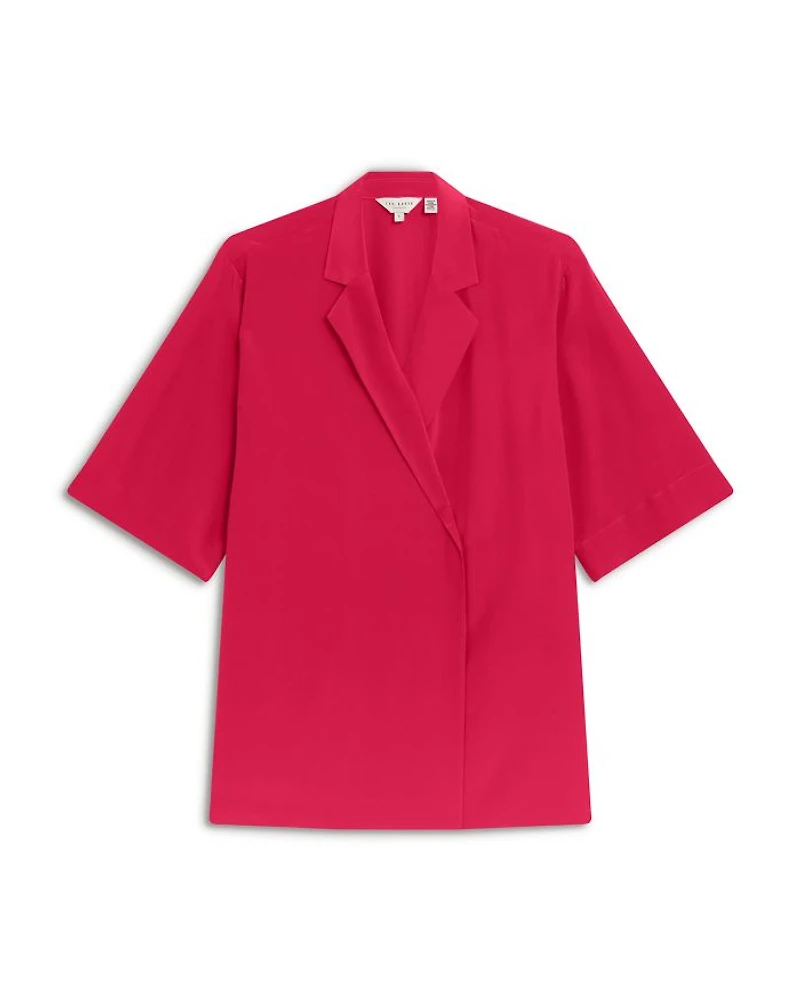 Carloe Silk Short Sleeve Blazer