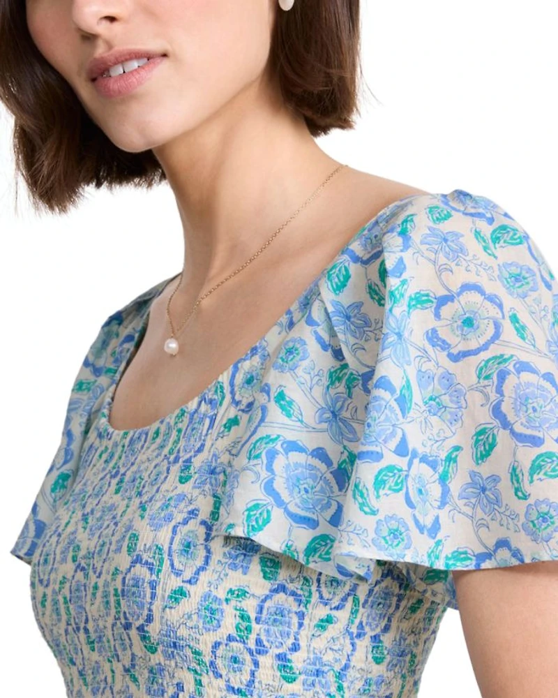 Ellen Flutter Sleeve Maxi Dress
