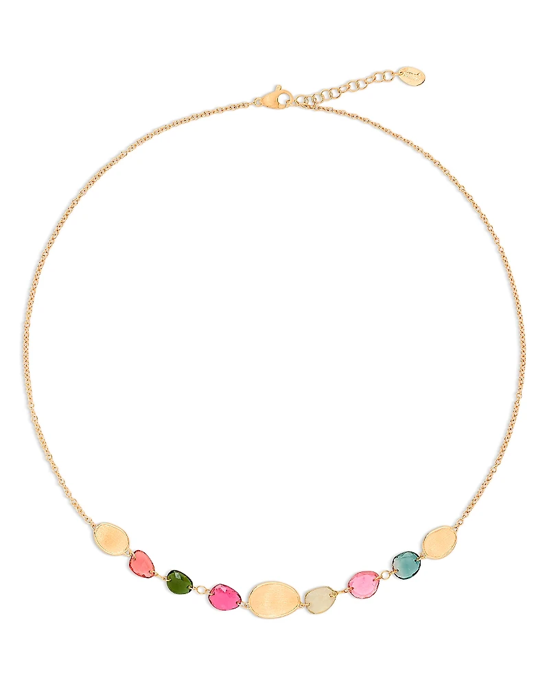 Marco Bicego 18K Yellow Gold Lunaria Tourmaline Multicolor Tourmaline Collar Necklace, 16.5 - 18