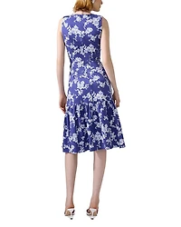 Sleeveless Knee Length Floral Print Dress